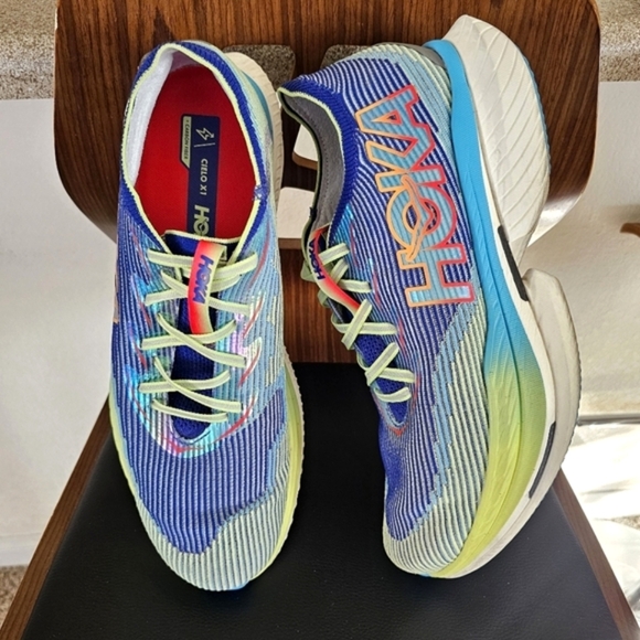 Hoka Cielo X1 Carbon Fiber Plate Evening Sky/Lettuce Ultra-Fast Road Racer Shoes - Picture 1 of 10